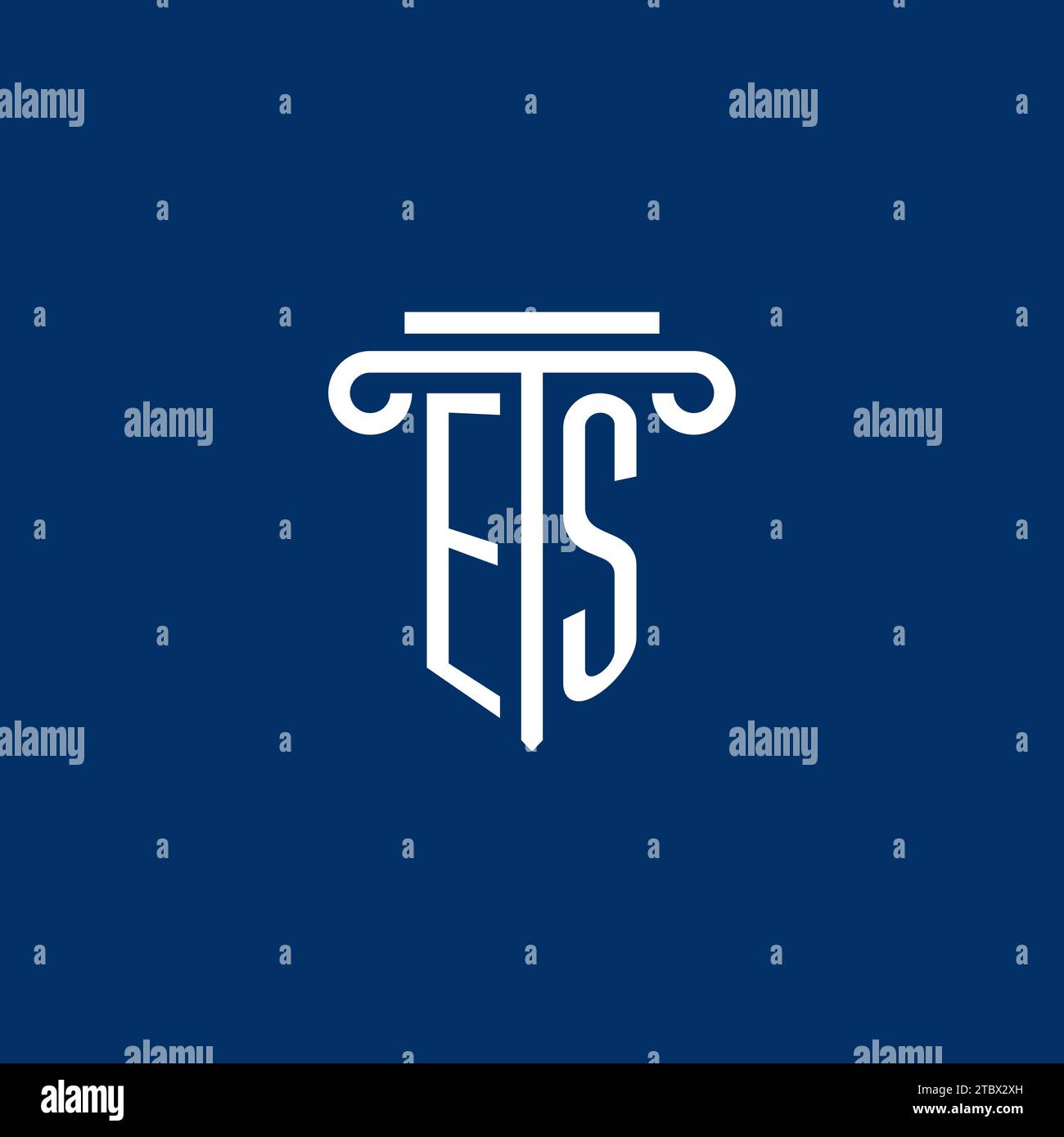 ES initial logo monogram with simple pillar icon design Stock Vector