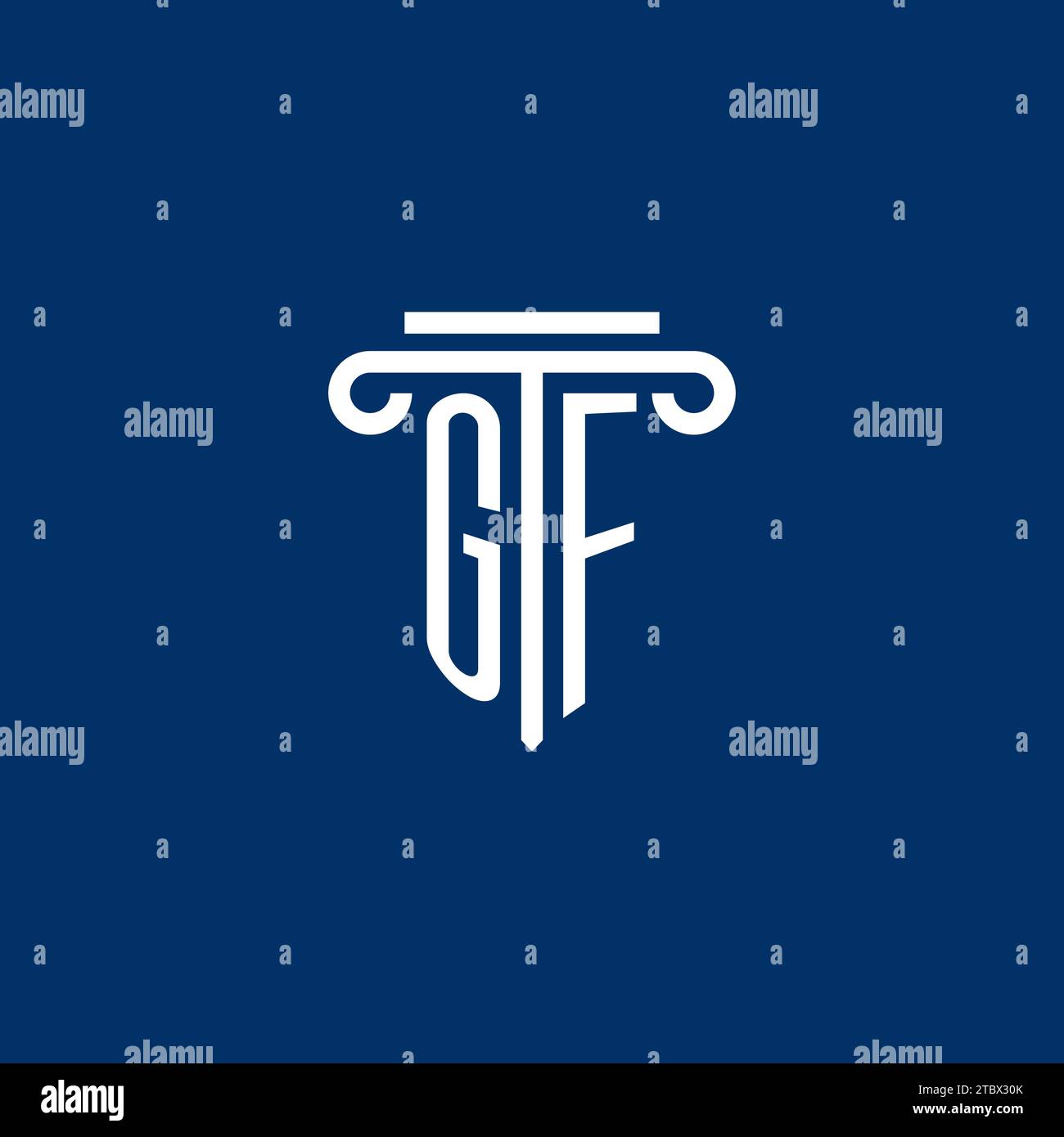 GF initial logo monogram with simple pillar icon design Stock Vector