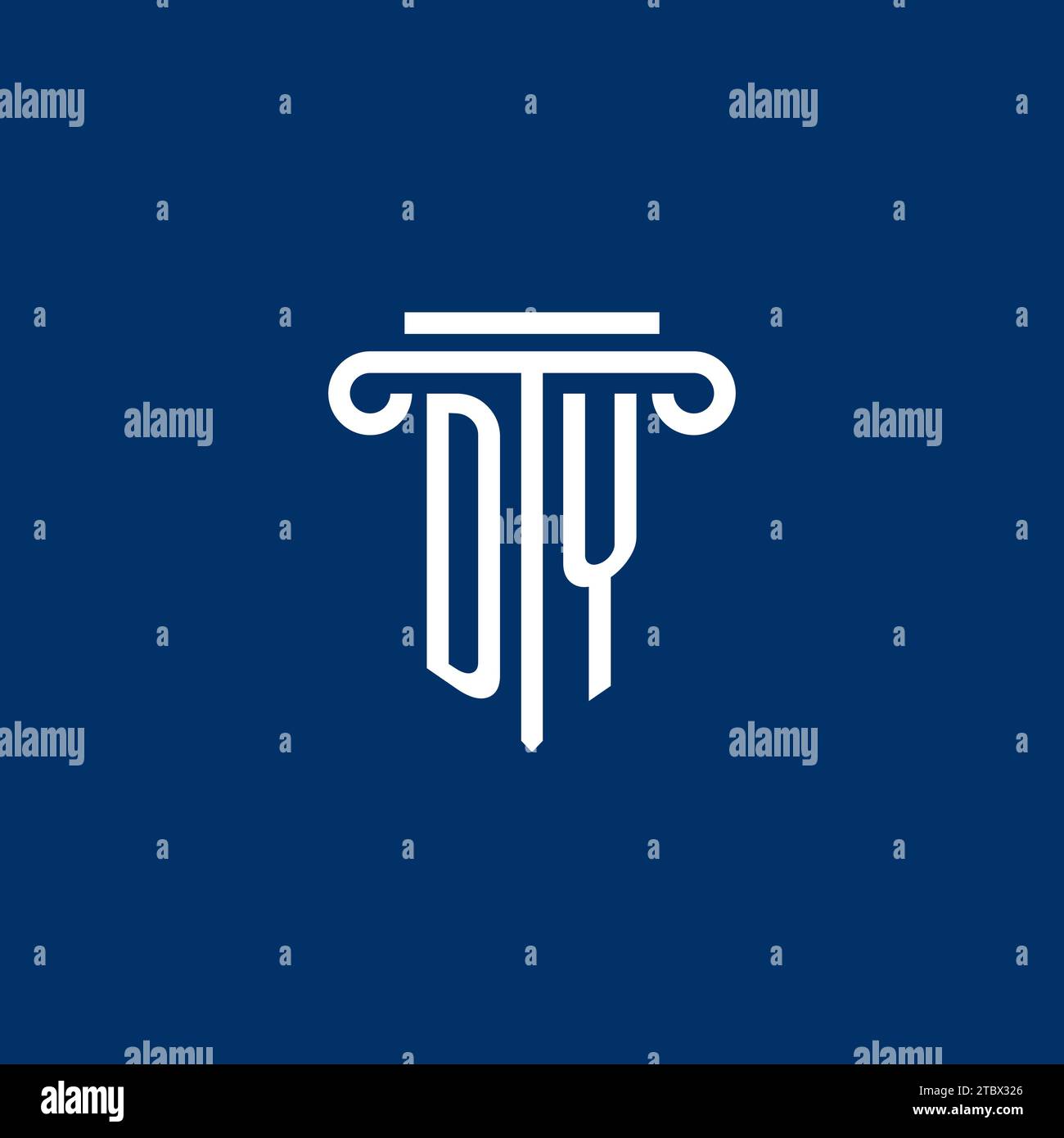 DY initial logo monogram with simple pillar icon design Stock Vector