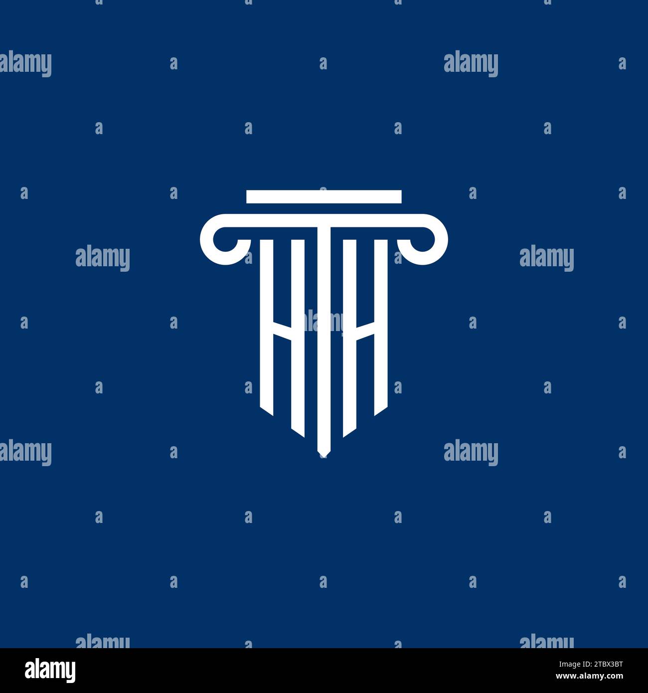 HH initial logo monogram with simple pillar icon design Stock Vector