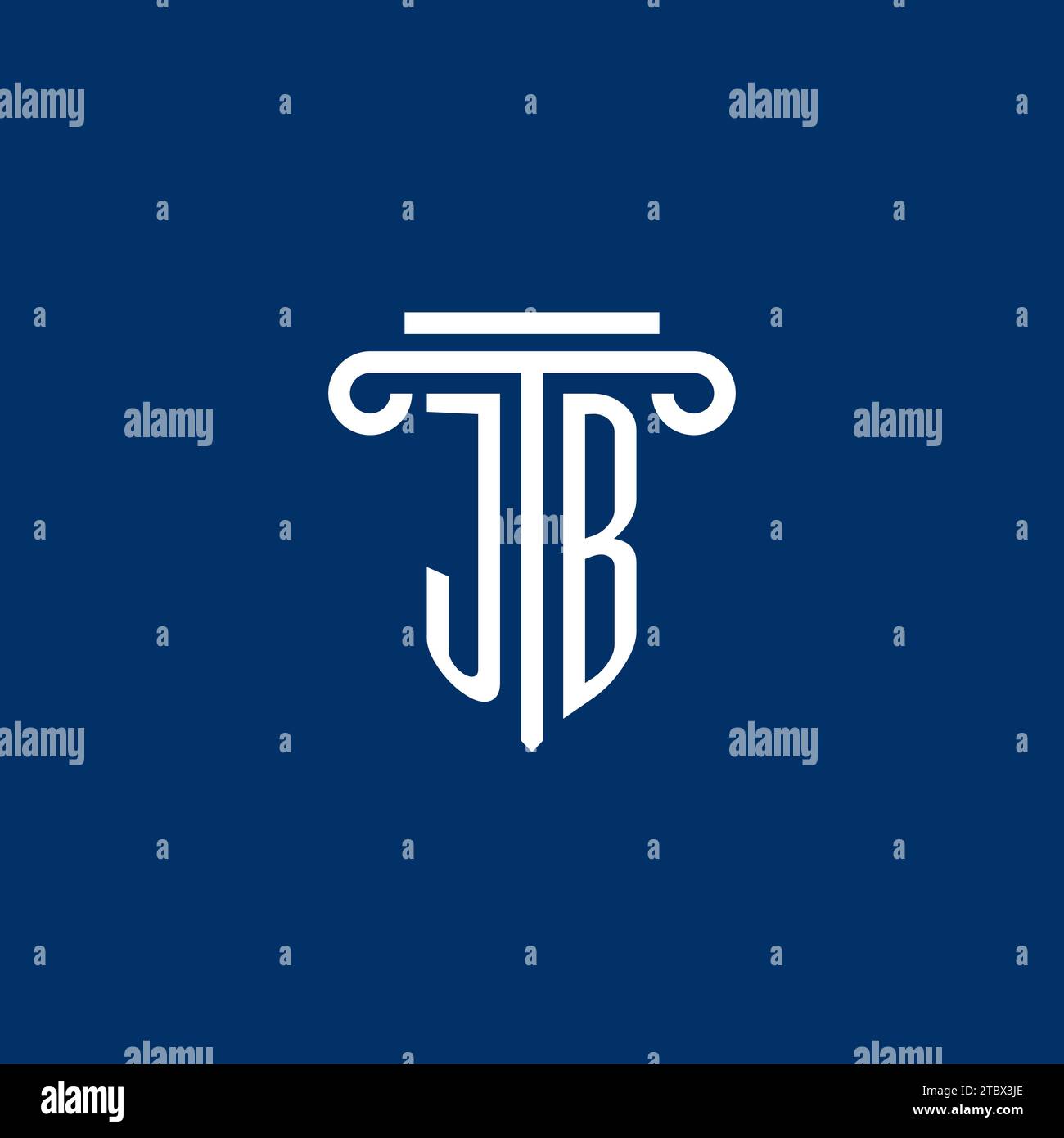 JB initial logo monogram with simple pillar icon design Stock Vector