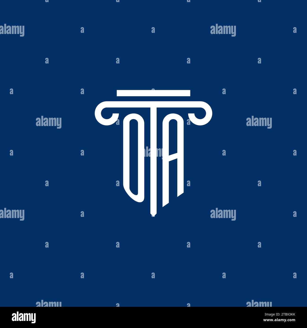 OA initial logo monogram with simple pillar icon design Stock Vector