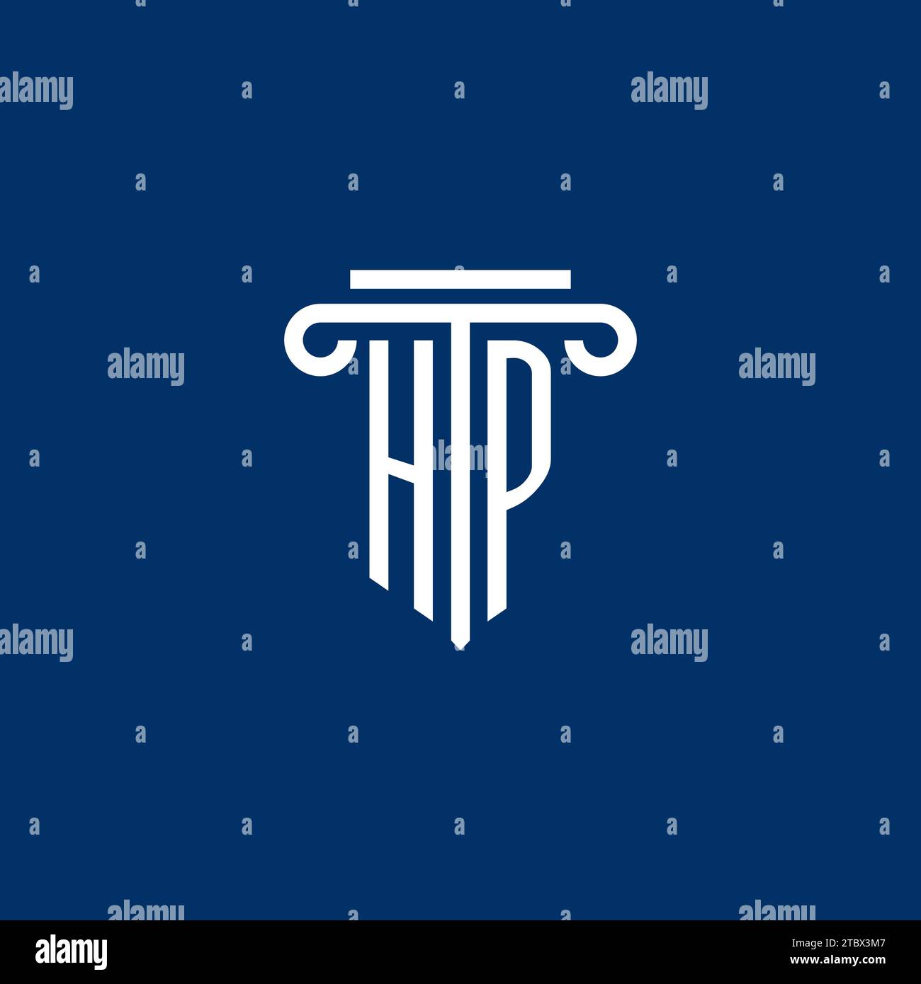 HP initial logo monogram with simple pillar icon design Stock Vector ...