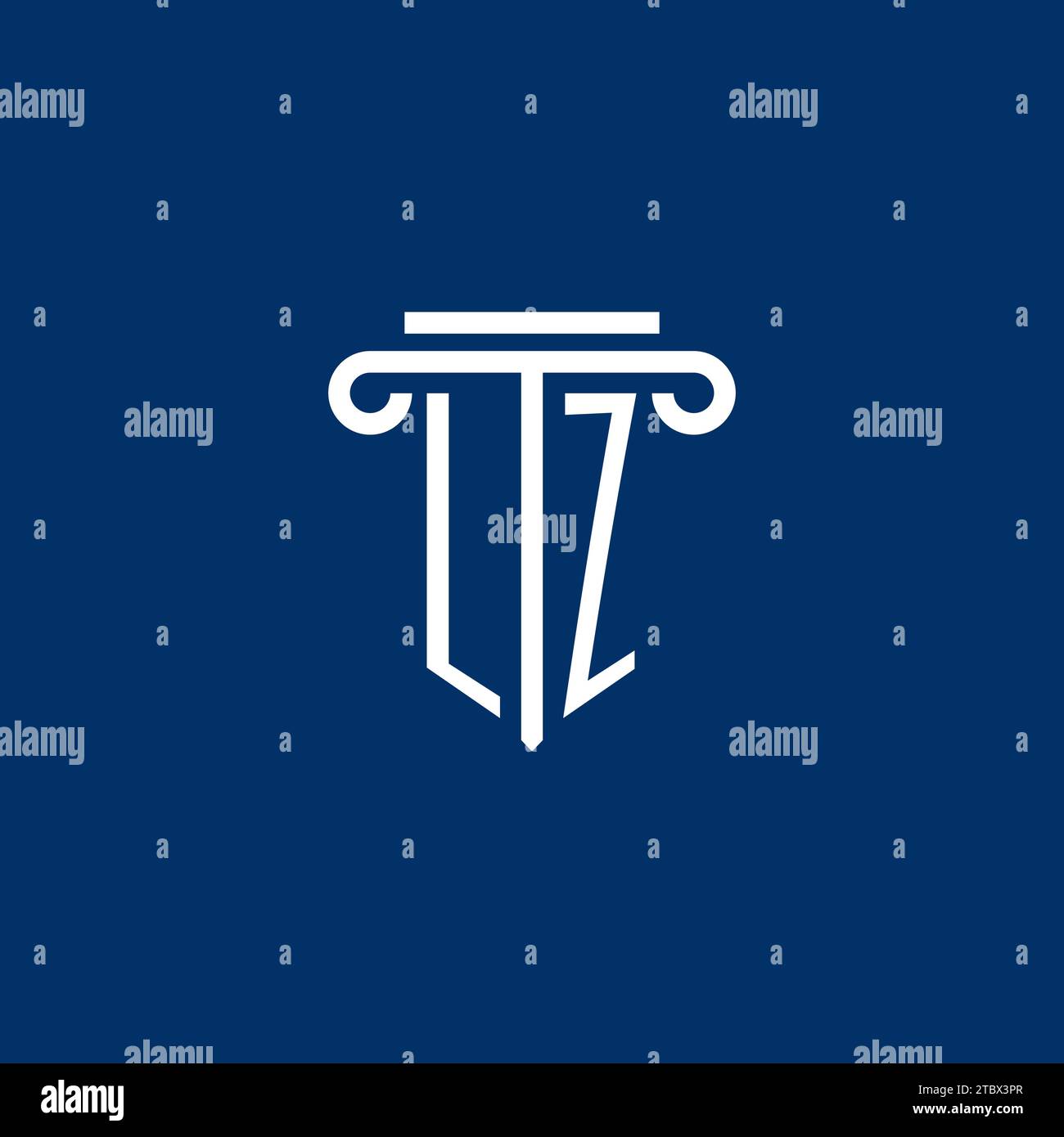 LZ initial logo monogram with simple pillar icon design Stock Vector ...
