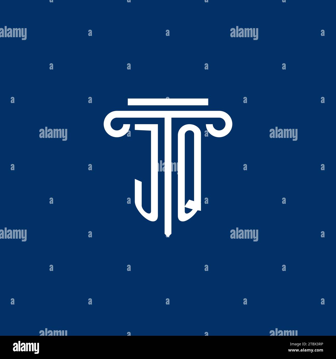 JQ initial logo monogram with simple pillar icon design Stock Vector ...