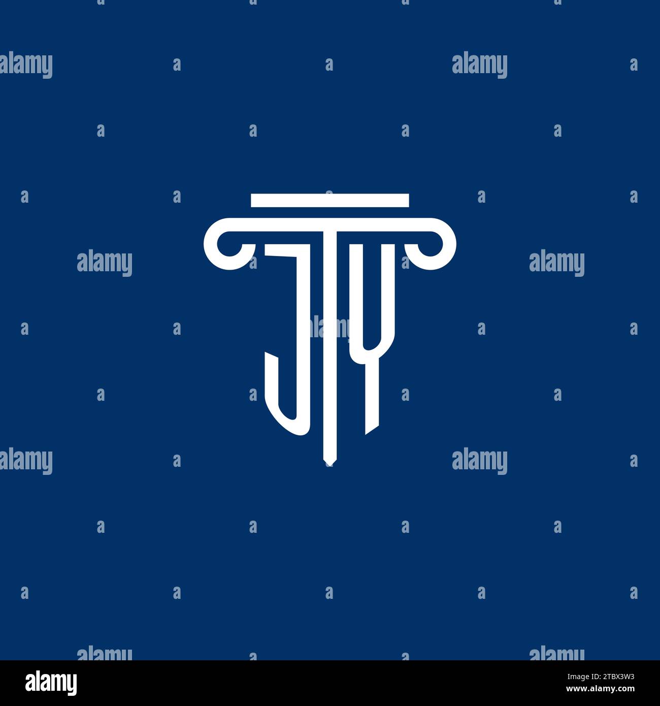 JY initial logo monogram with simple pillar icon design Stock Vector