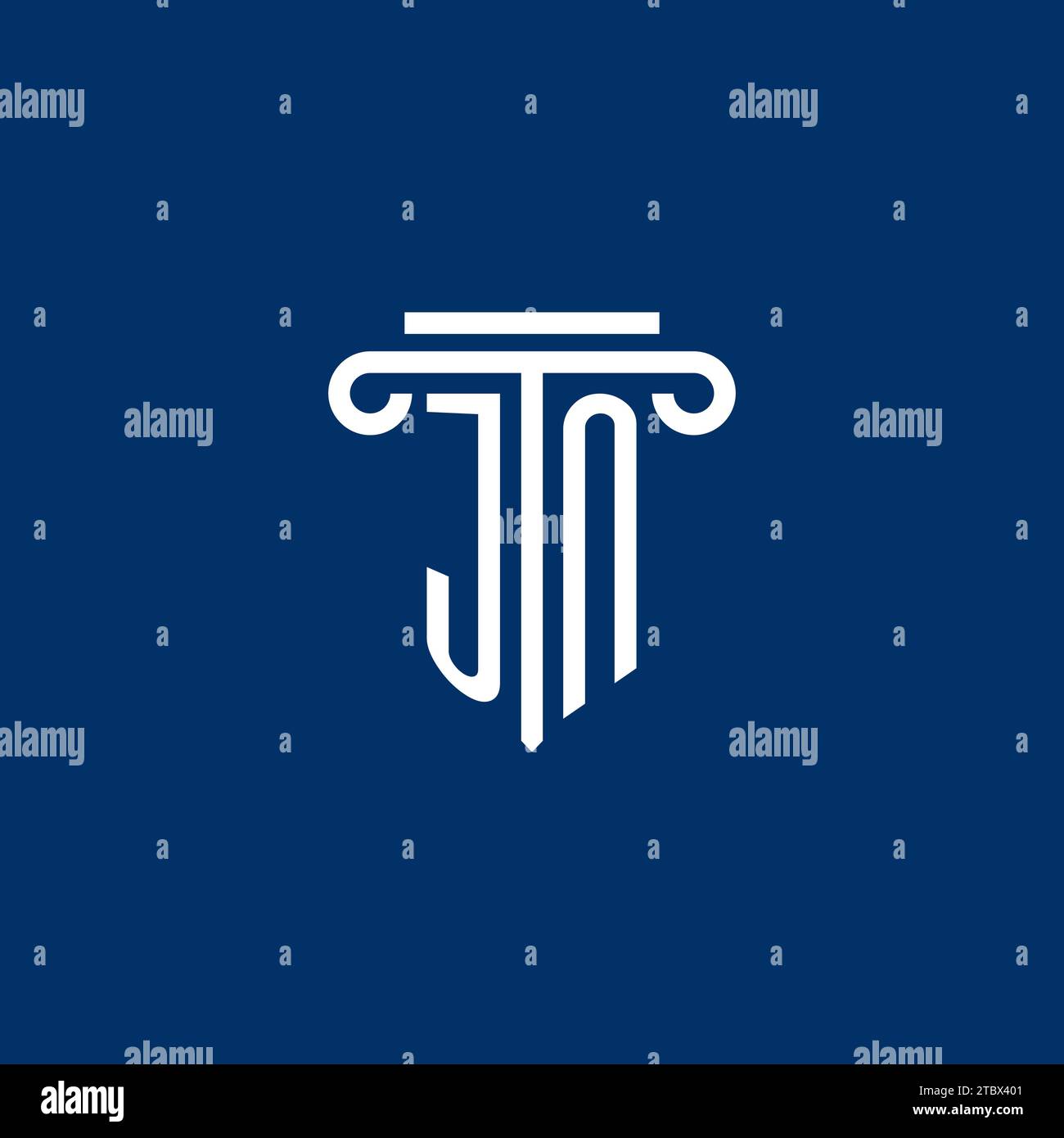 JN initial logo monogram with simple pillar icon design Stock Vector