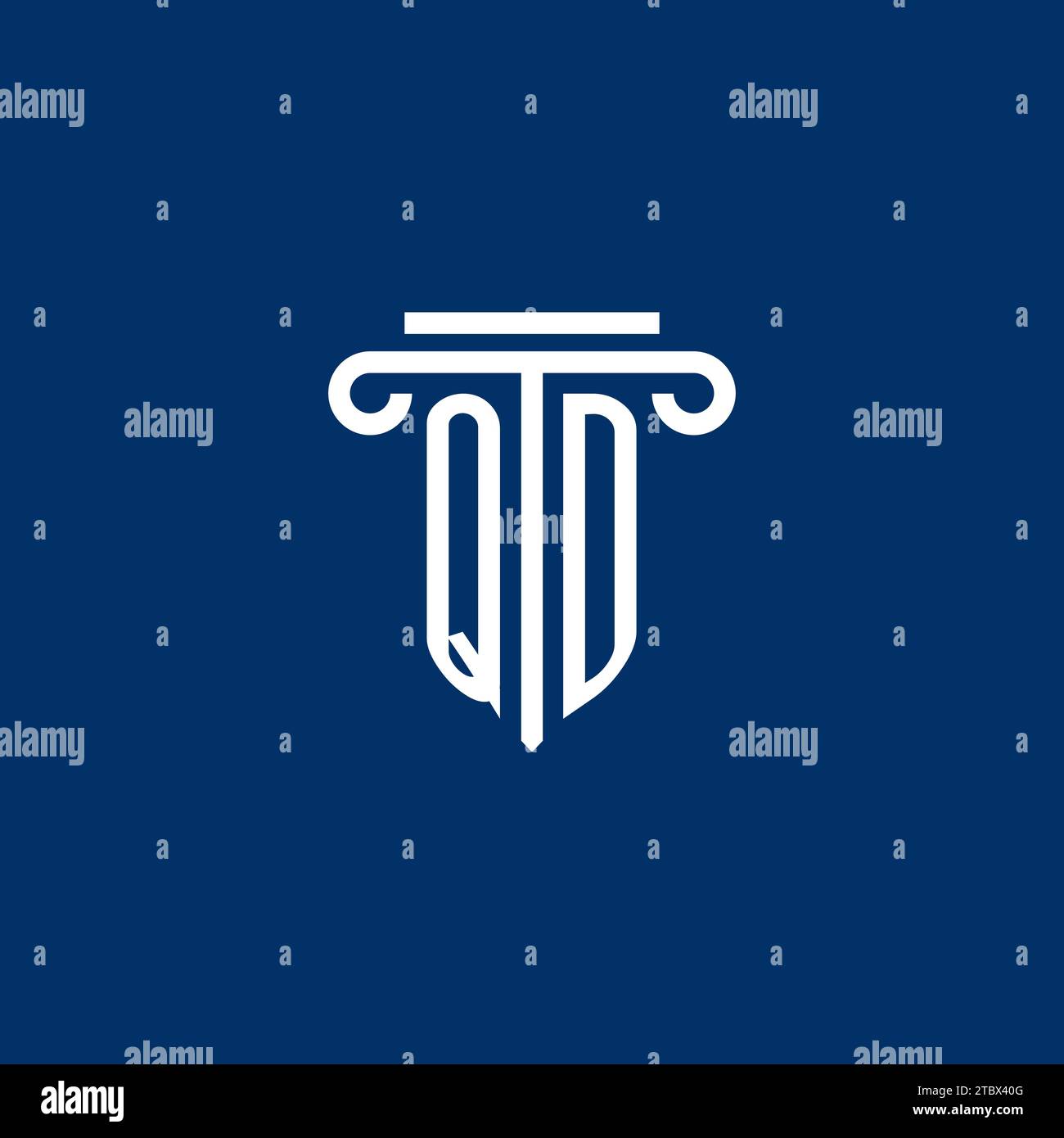 QD initial logo monogram with simple pillar icon design Stock Vector