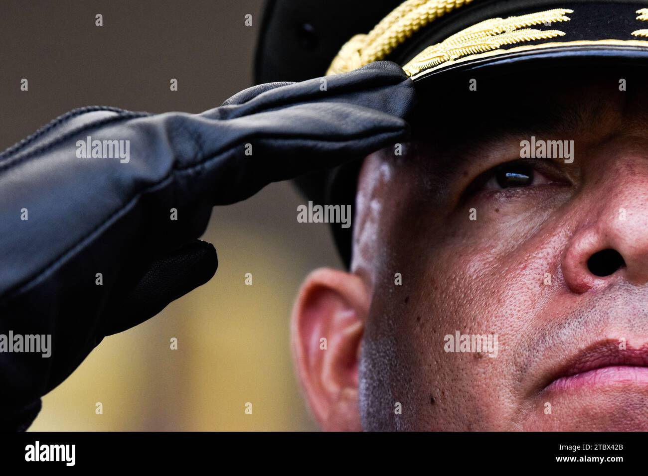 Bogota, Colombia. 06th Dec, 2023. Colombia's police brigadier general Nicolas Alejandro Zapata Restrepo takes part during the Colombian army ceremony to promote members to Second Lieutenants on December 6, 2023 in Bogota, Colombia. Photo by: Cristian Bayona/Long Visual Press Credit: Long Visual Press/Alamy Live News Stock Photo