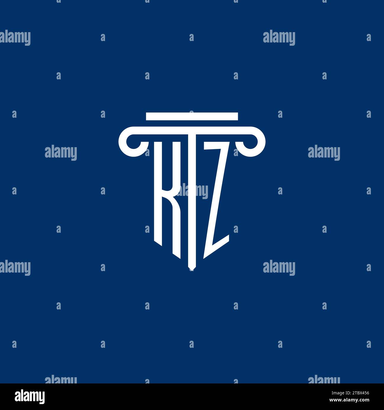 KZ initial logo monogram with simple pillar icon design Stock Vector ...