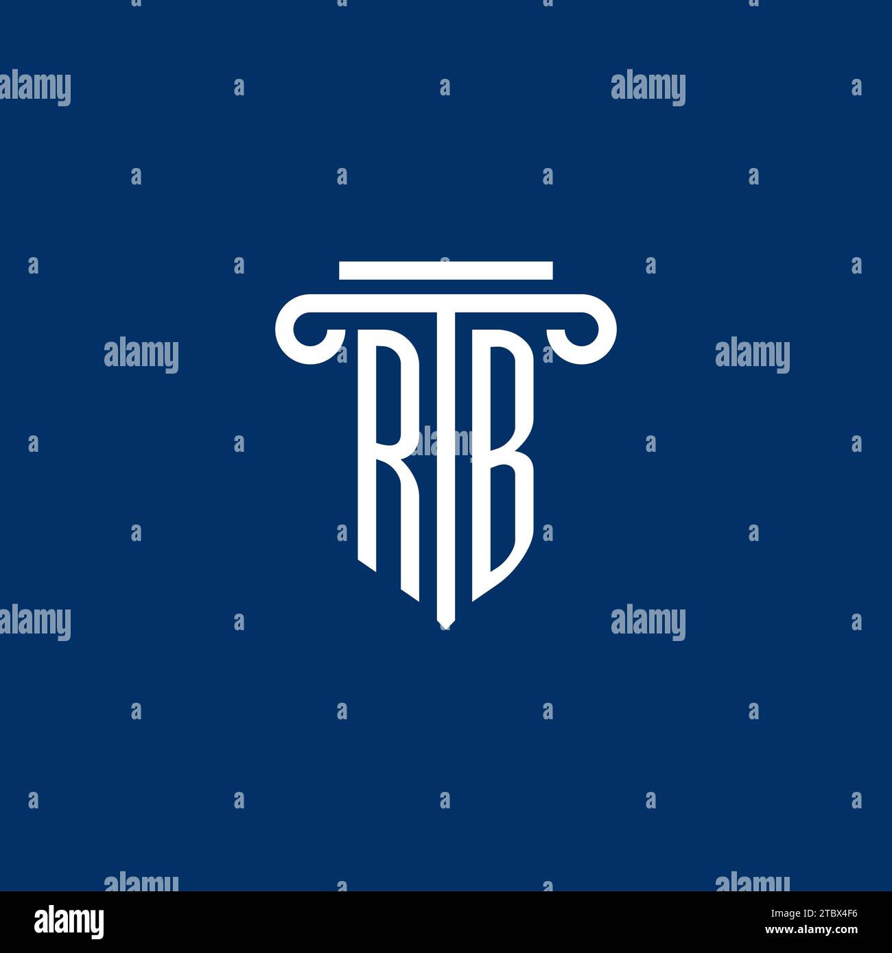 RB initial logo monogram with simple pillar icon design Stock Vector