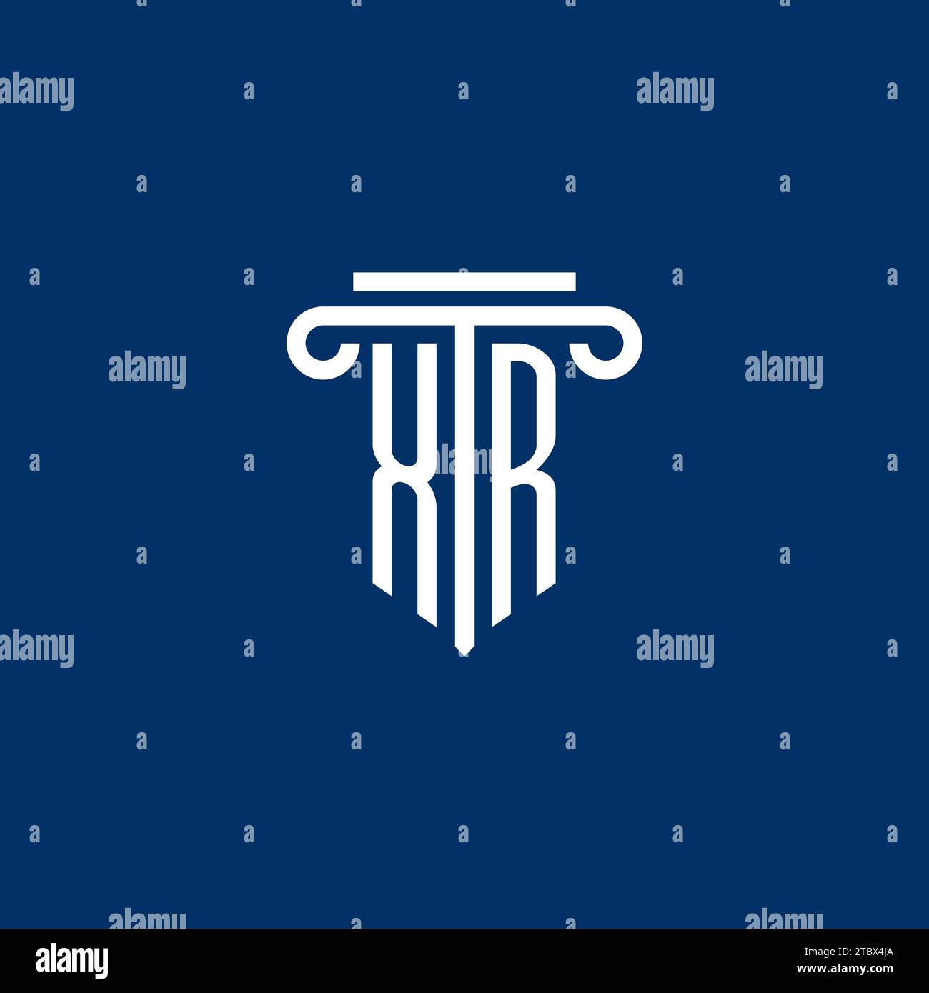 XR initial logo monogram with simple pillar icon design Stock Vector ...