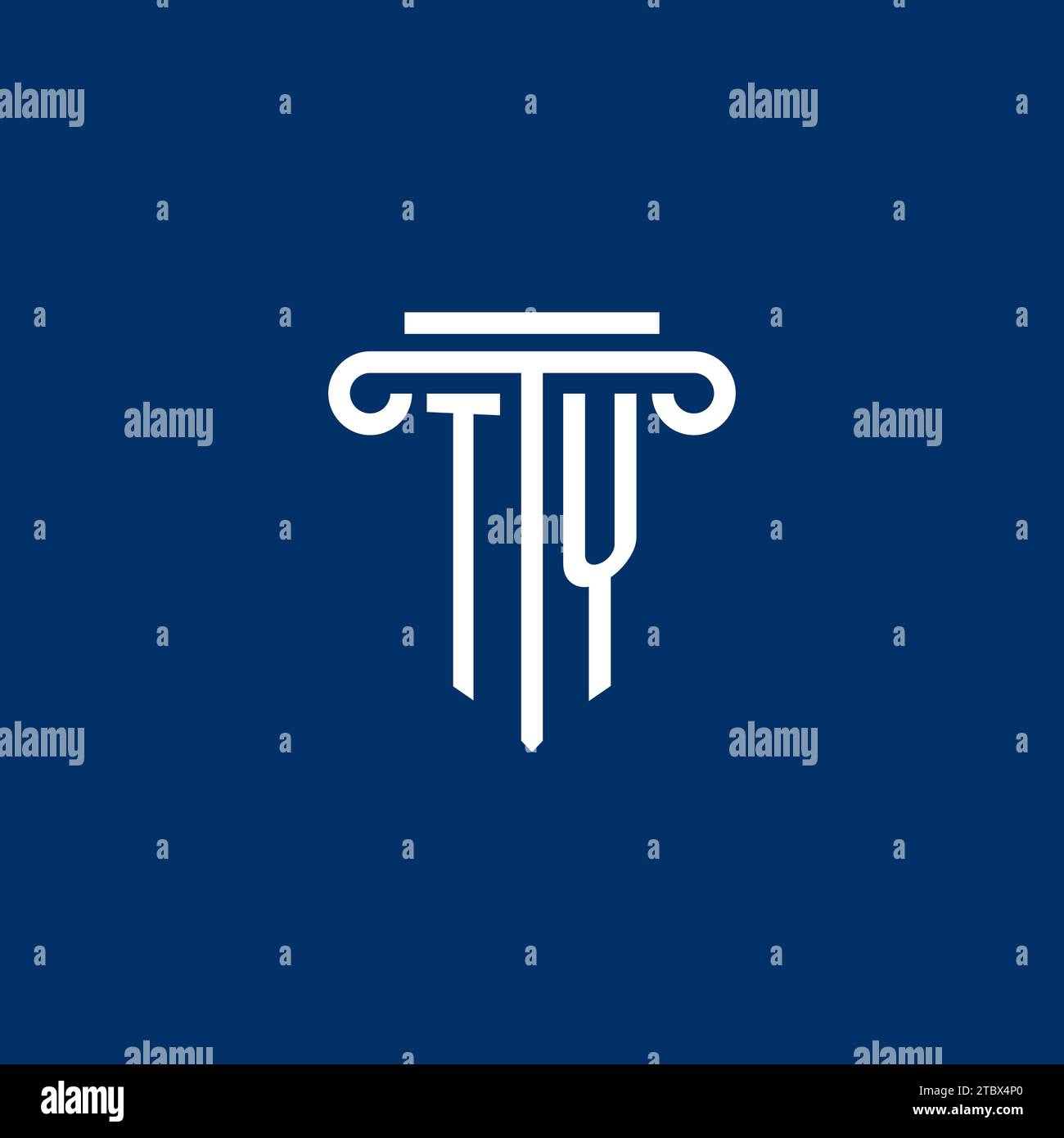 TY initial logo monogram with simple pillar icon design Stock Vector