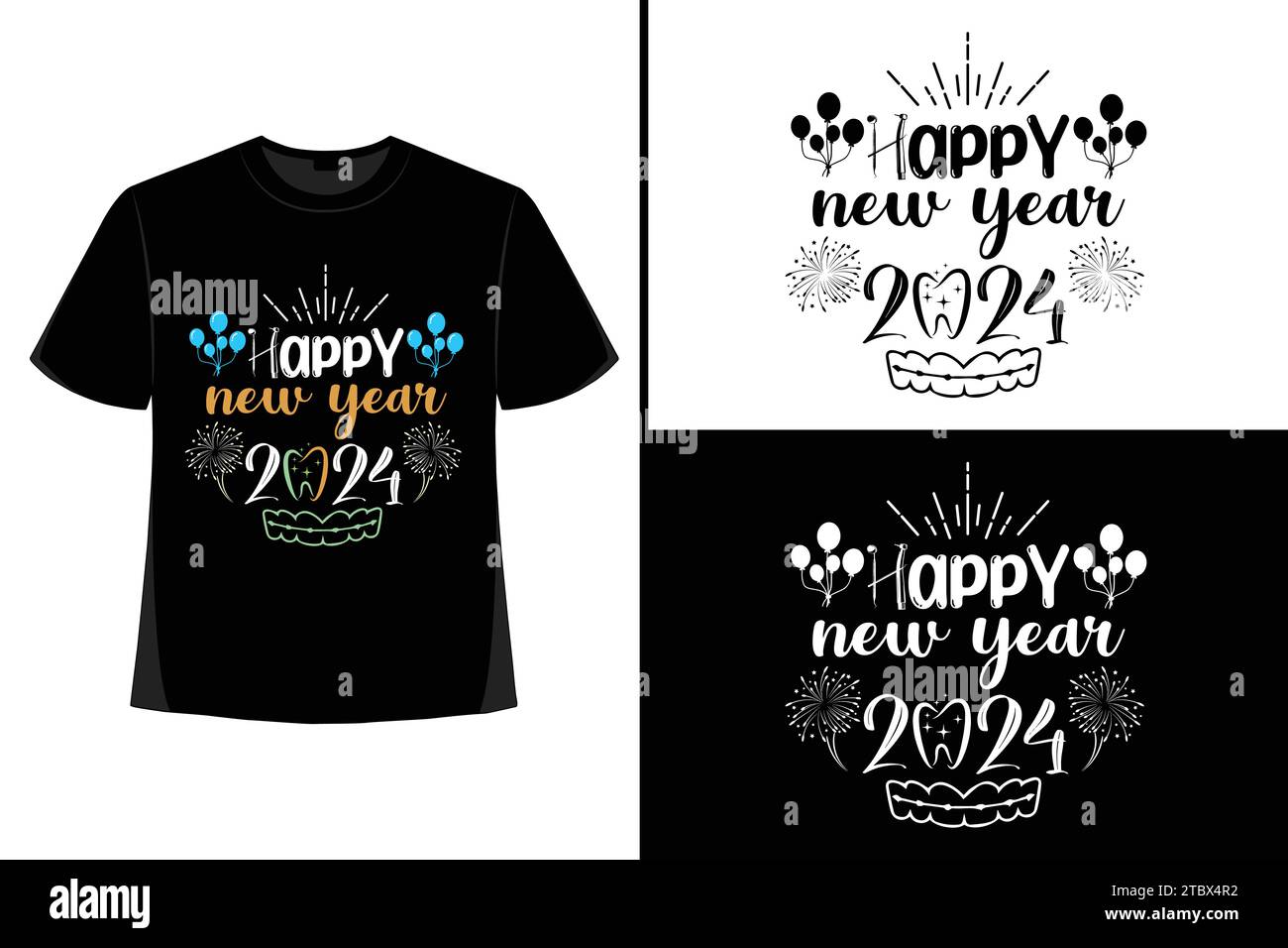 Happy New YearTshirt, Typography Vector, Tshirt Design Vector, Happy