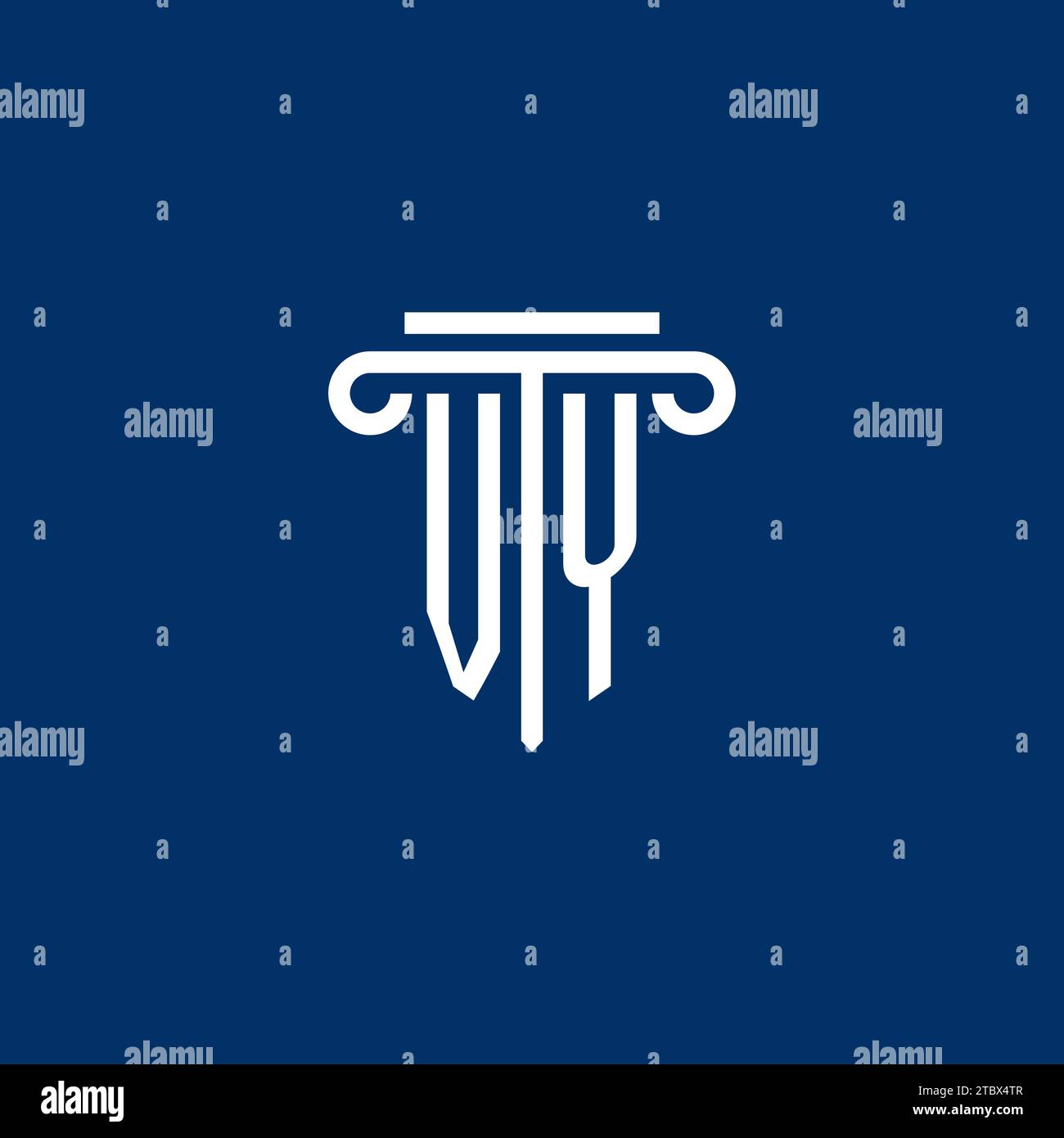 VY initial logo monogram with simple pillar icon design Stock Vector