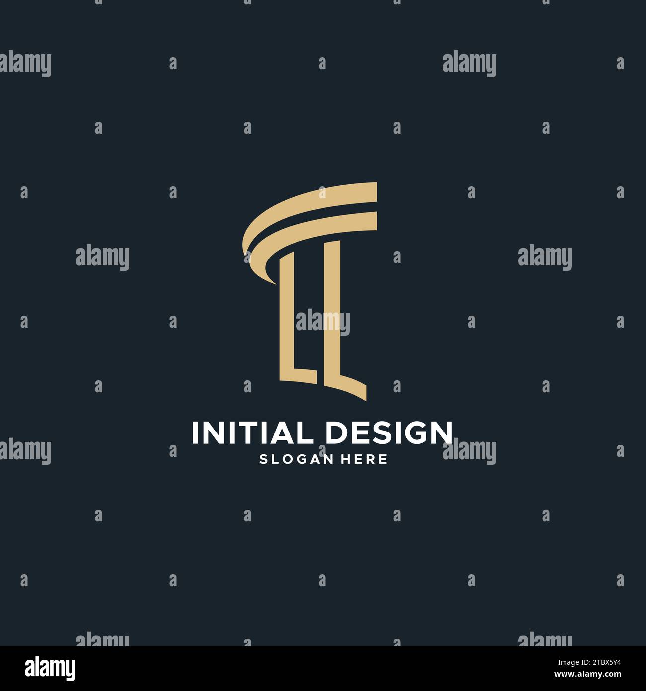LL monogram with pillar icon design, luxury and modern legal logo ...