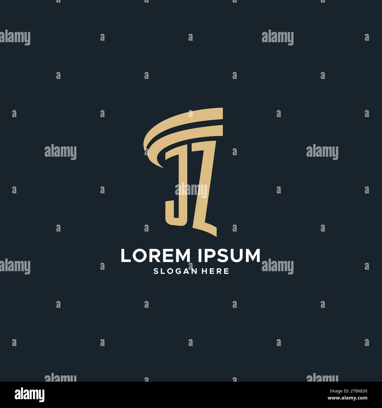 JZ monogram with pillar icon design, luxury and modern legal logo ...