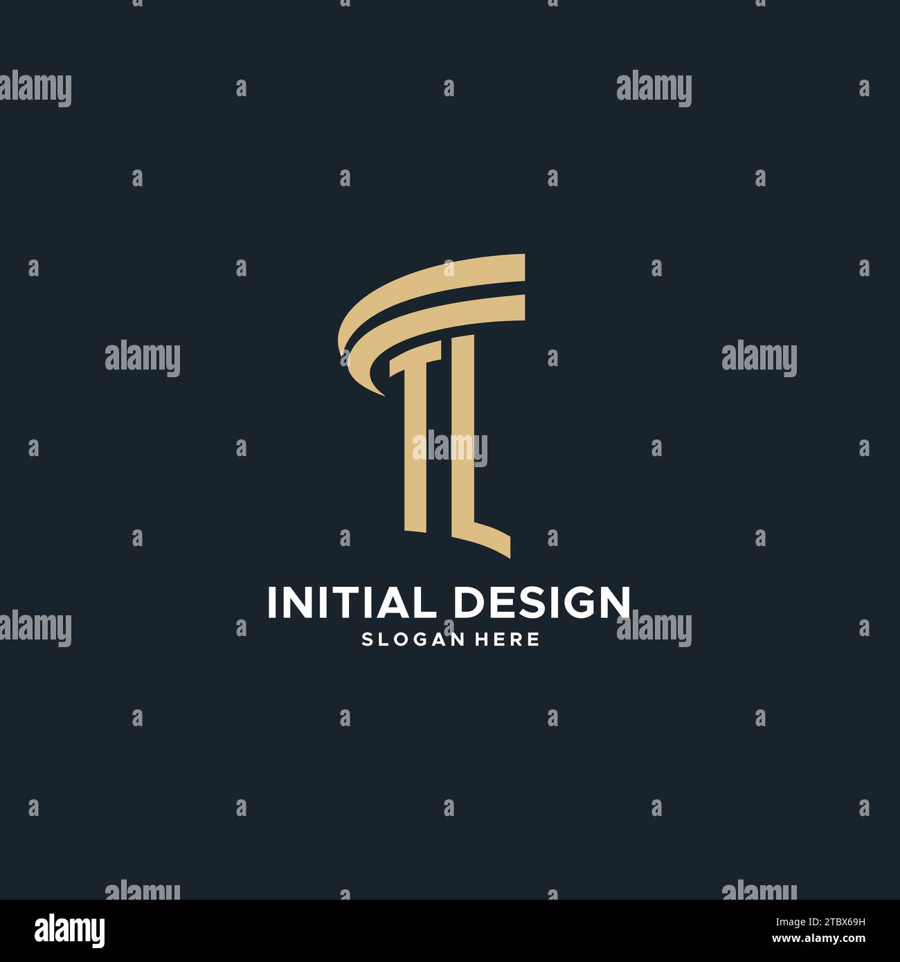 TL monogram with pillar icon design, luxury and modern legal logo design ideas vector graphic Stock Vector