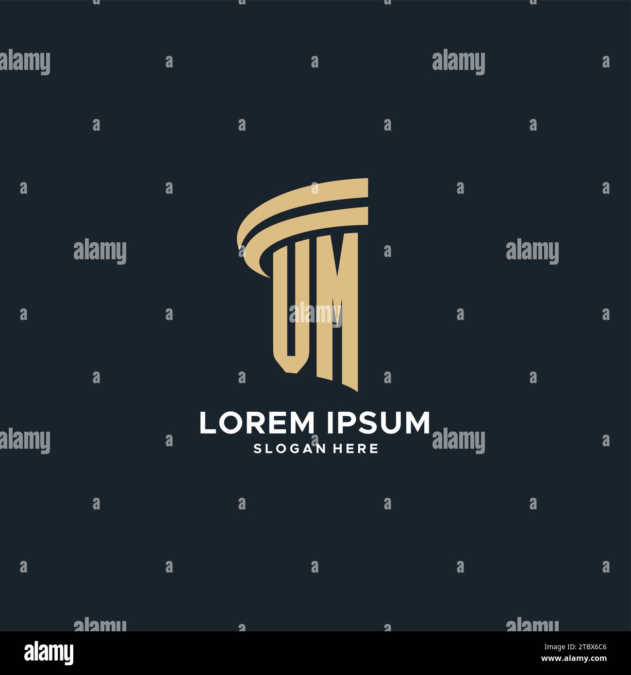 VM monogram with pillar icon design, luxury and modern legal logo ...