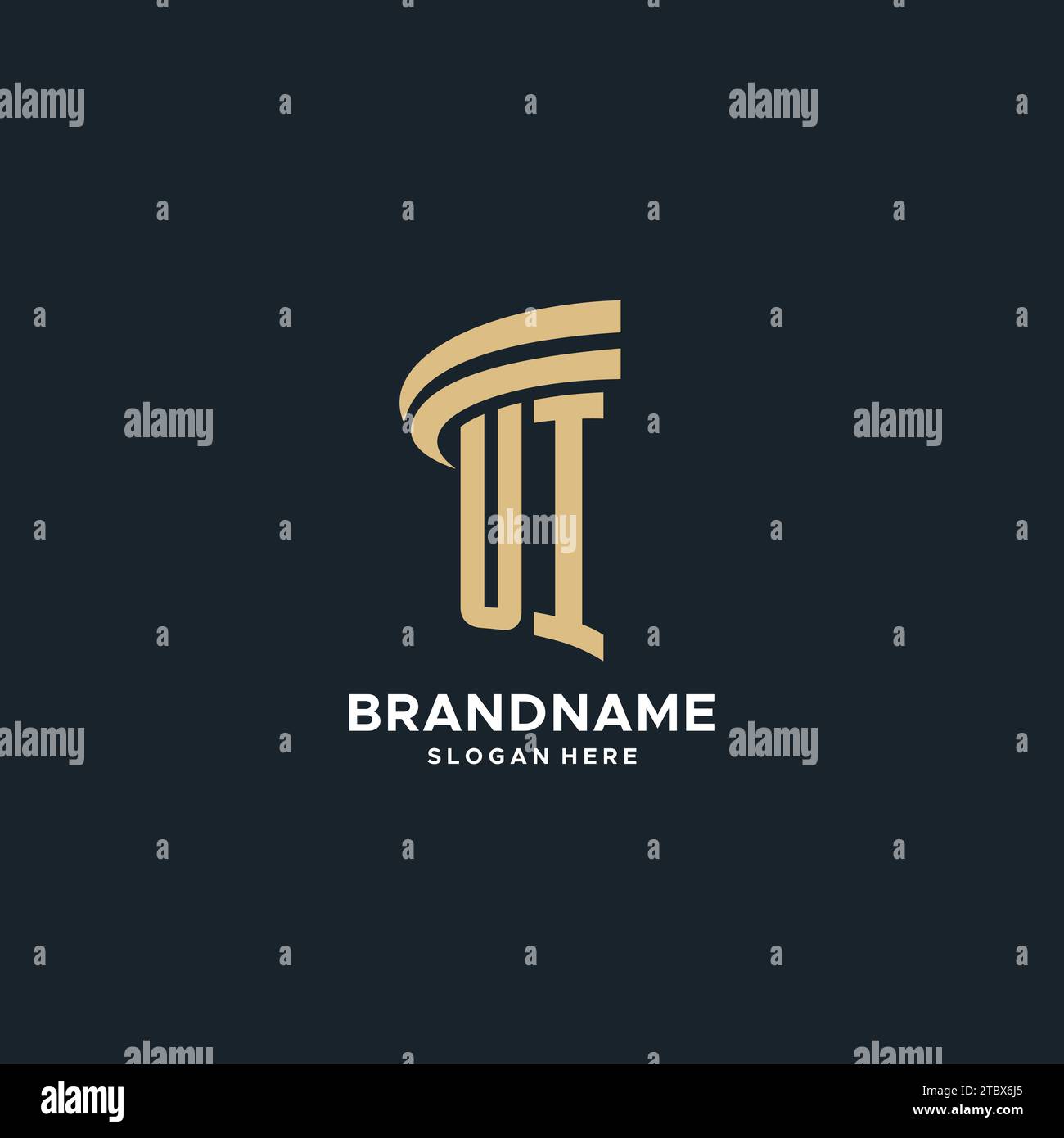 UI monogram with pillar icon design, luxury and modern legal logo ...