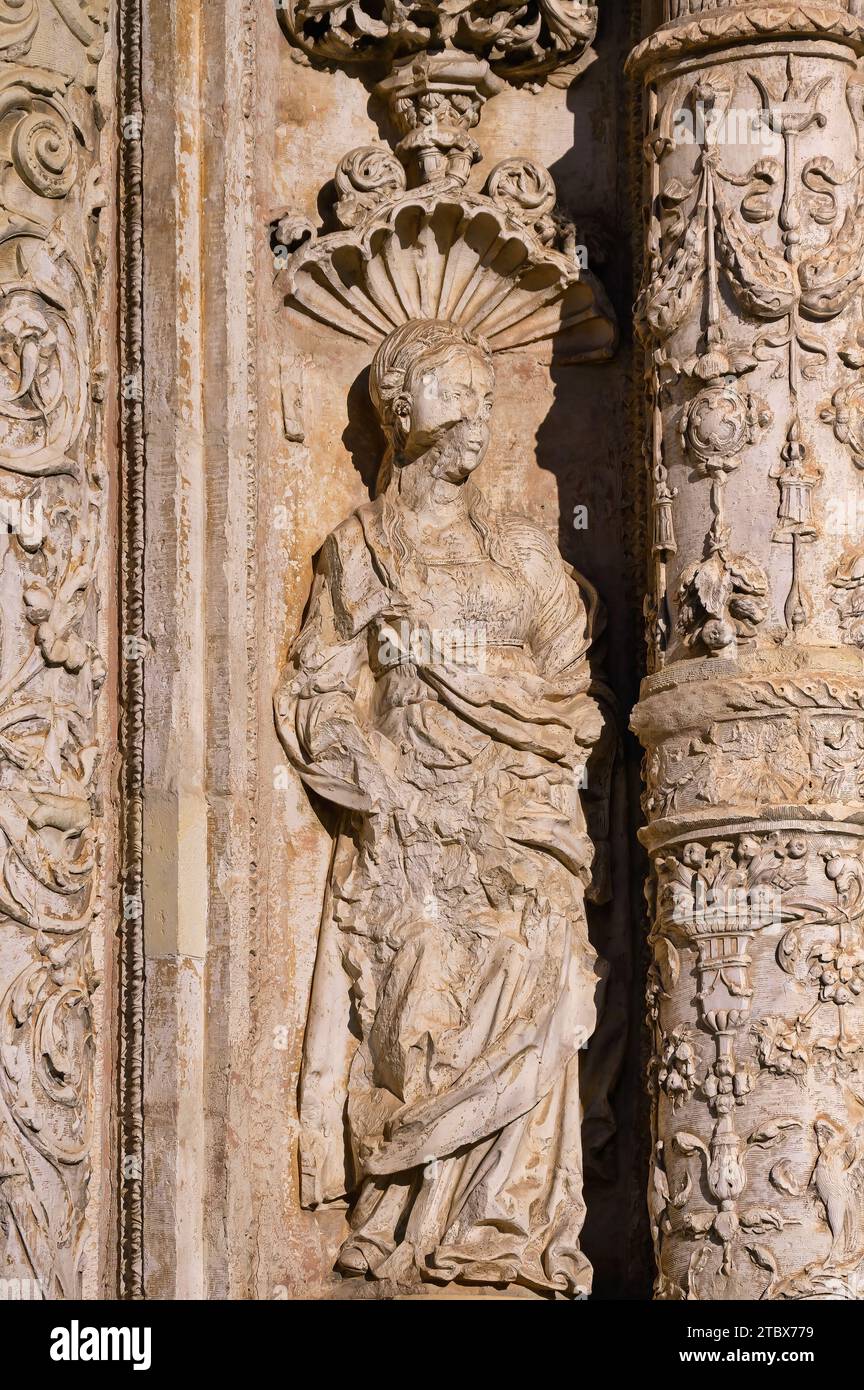 Medieval architecture in the facade of Santa Cruz Museum in Toledo, Spain Stock Photo