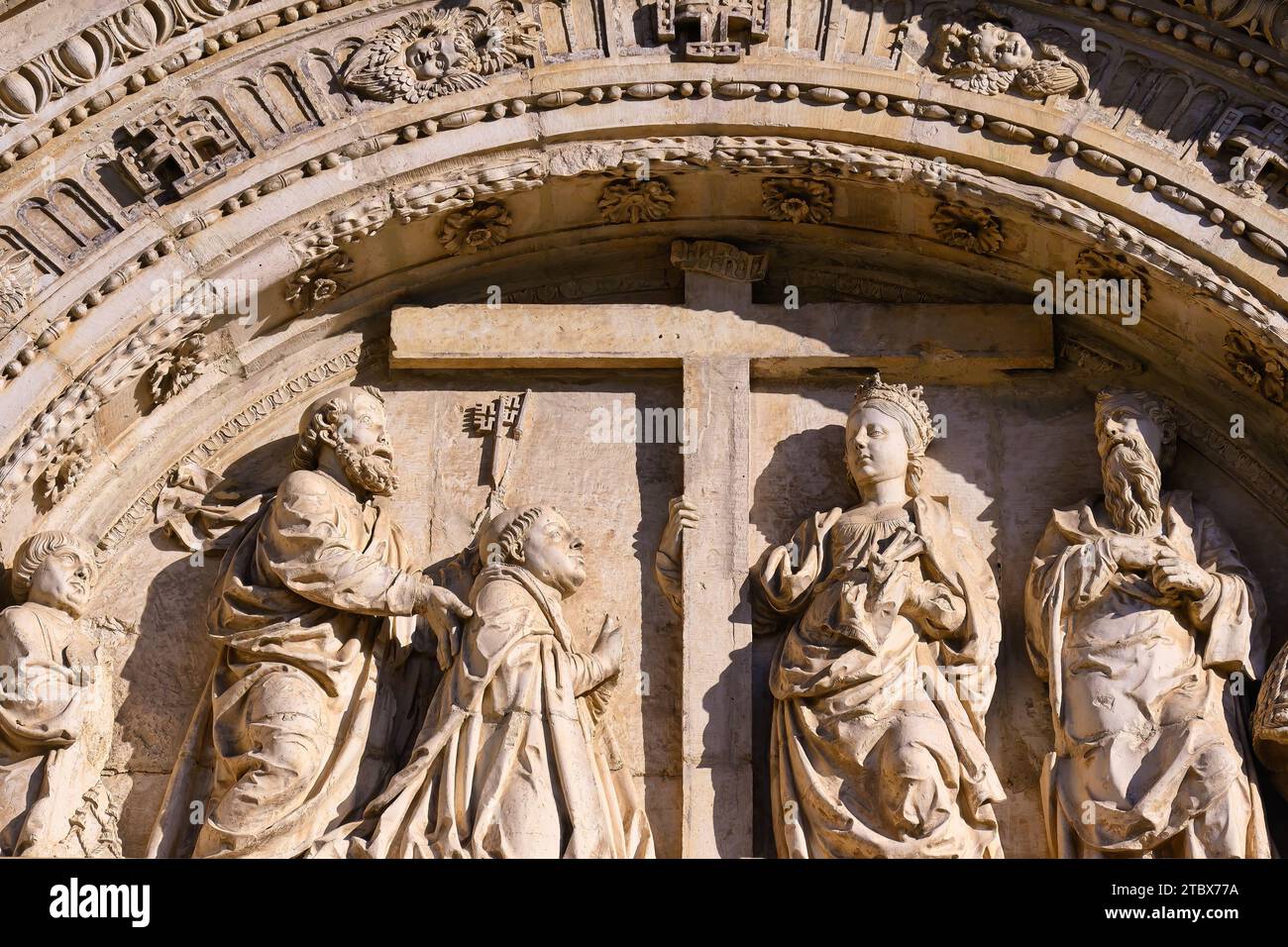 Medieval architecture in the facade of Santa Cruz Museum in Toledo, Spain Stock Photo