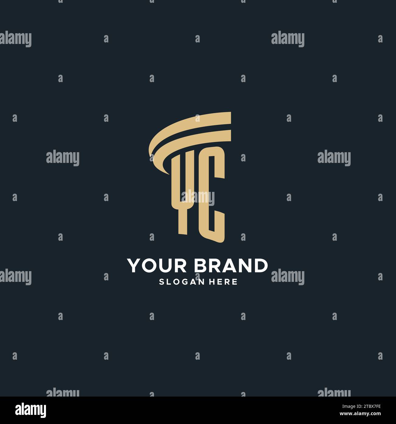 YC monogram with pillar icon design, luxury and modern legal logo ...