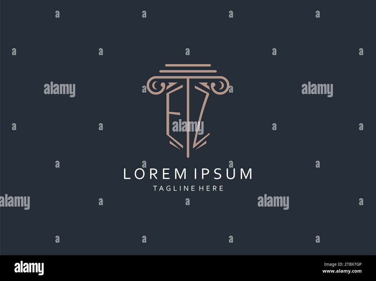EZ monogram logo with pillar shape icon, luxury and elegant design logo ...
