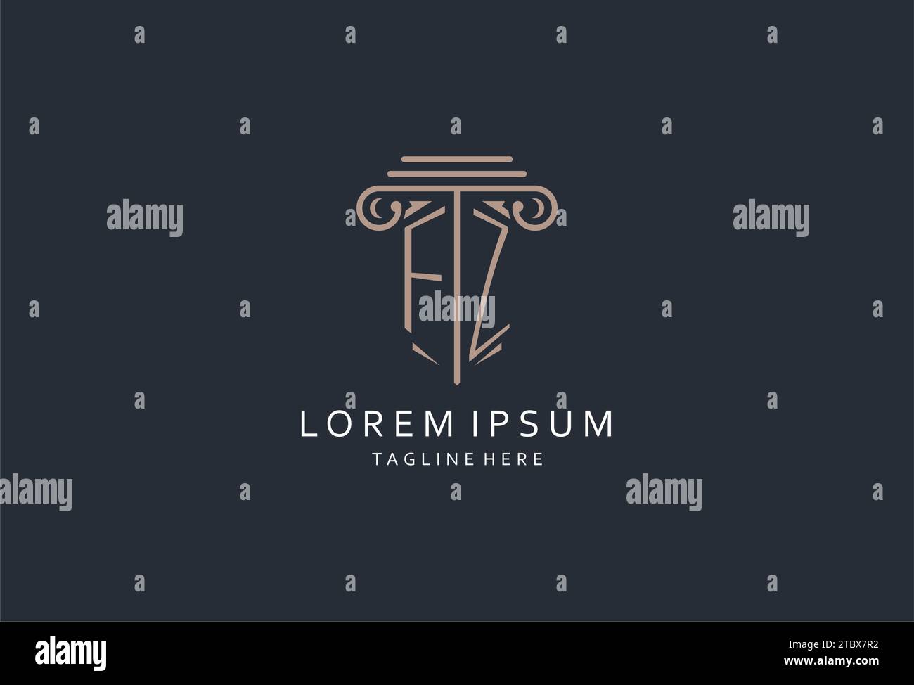 FZ monogram logo with pillar shape icon, luxury and elegant design logo ...