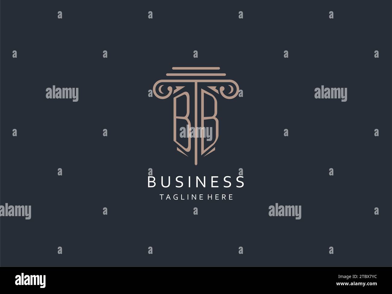 BB monogram logo with pillar shape icon, luxury and elegant design logo ...