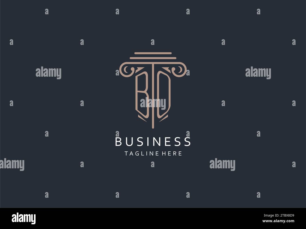 BO monogram logo with pillar shape icon, luxury and elegant design logo ...