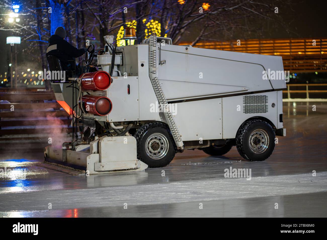 Ice rink resurfacer vehicle resurface machine outdoor Stock Photo Alamy