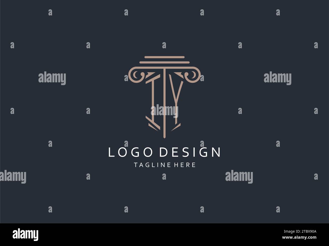 IY monogram logo with pillar shape icon, luxury and elegant design logo ...
