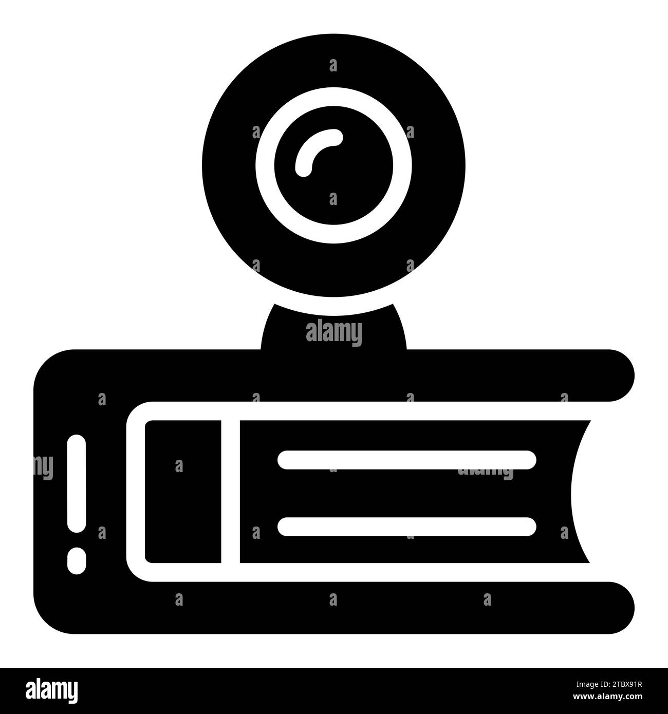 video camera vector glyph icon, school and education icon Stock Vector