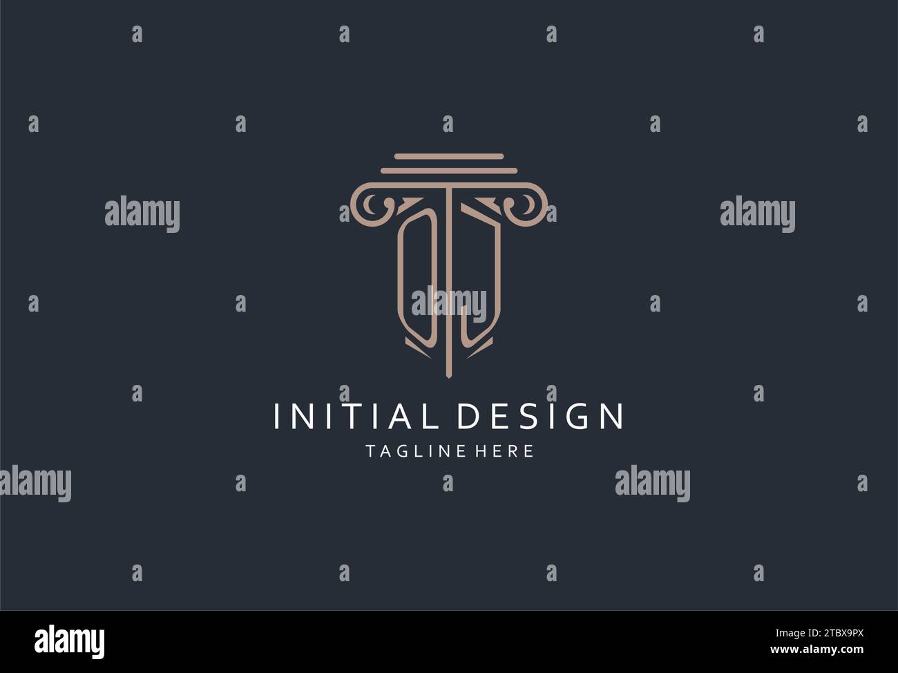 OJ monogram logo with pillar shape icon, luxury and elegant design logo ...