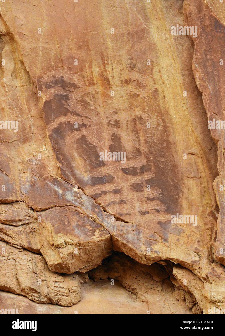 an  ancient native american petroglyph in the three fingers canyon in the san rafael swell near green river, utah Stock Photo