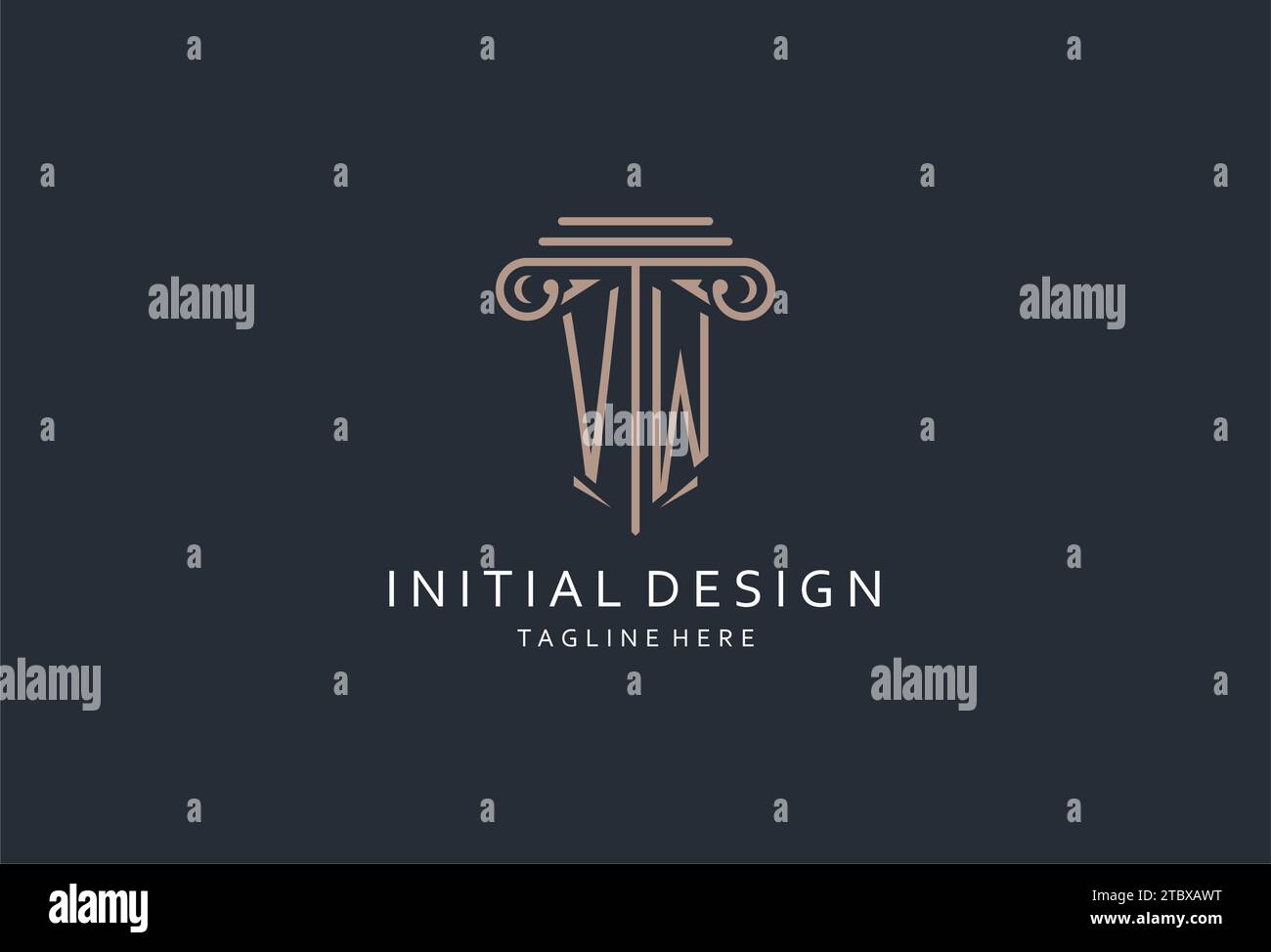 VW monogram logo with pillar shape icon, luxury and elegant design logo ...