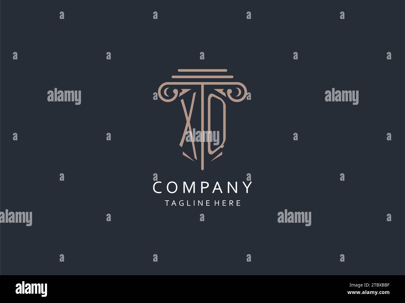 XQ monogram logo with pillar shape icon, luxury and elegant design logo ...