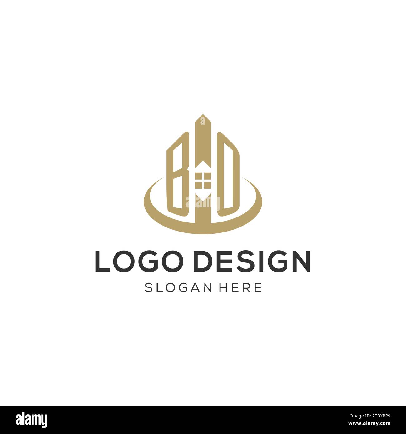 Initial BO logo with creative house icon, modern and professional real estate logo design vector
