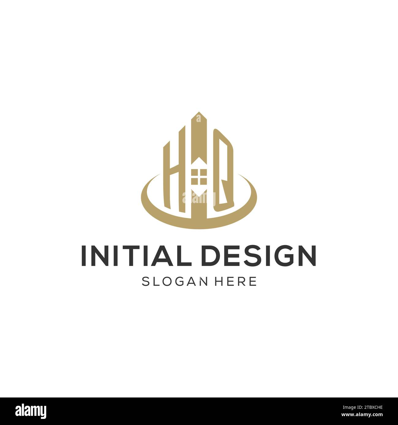 Initial HQ logo with creative house icon, modern and professional real ...