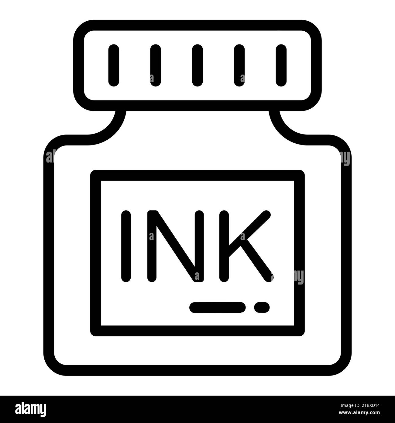 inkpot vector line icon, school and education icon Stock Vector