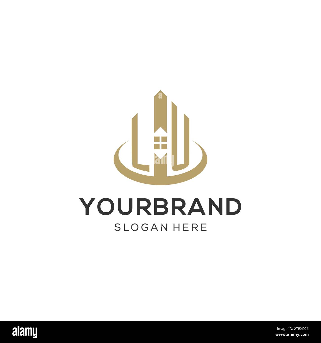Initial LU logo with creative house icon, modern and professional real ...