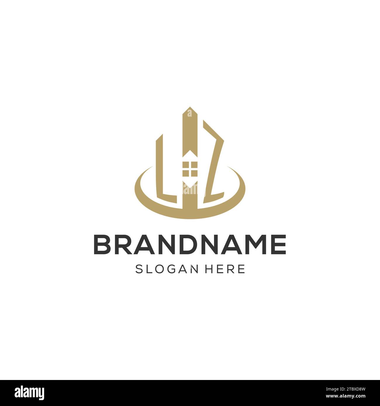 Initial LZ logo with creative house icon, modern and professional real estate logo design vector graphic Stock Vector