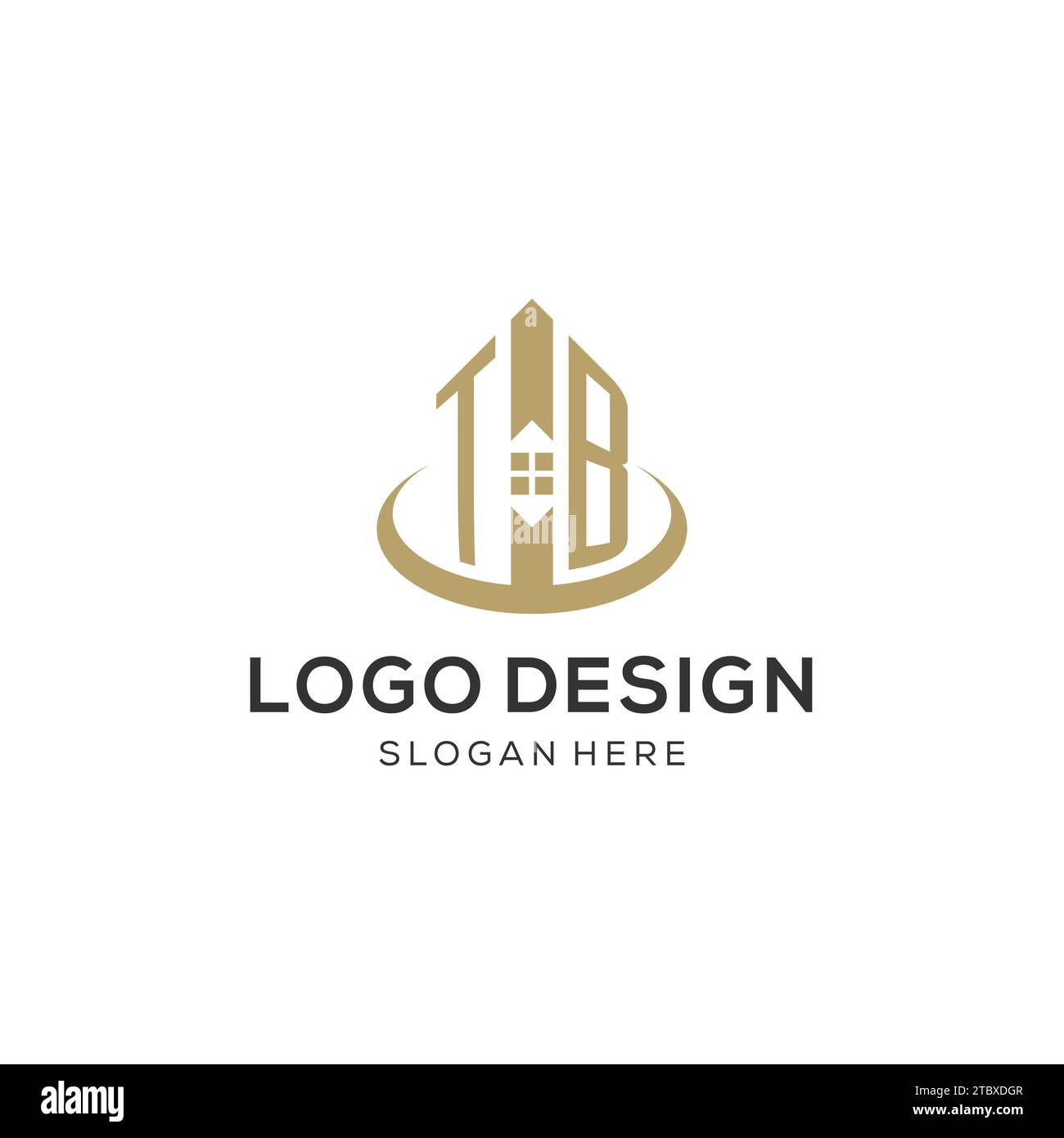 Initial TB logo with creative house icon, modern and professional real estate logo design vector graphic Stock Vector