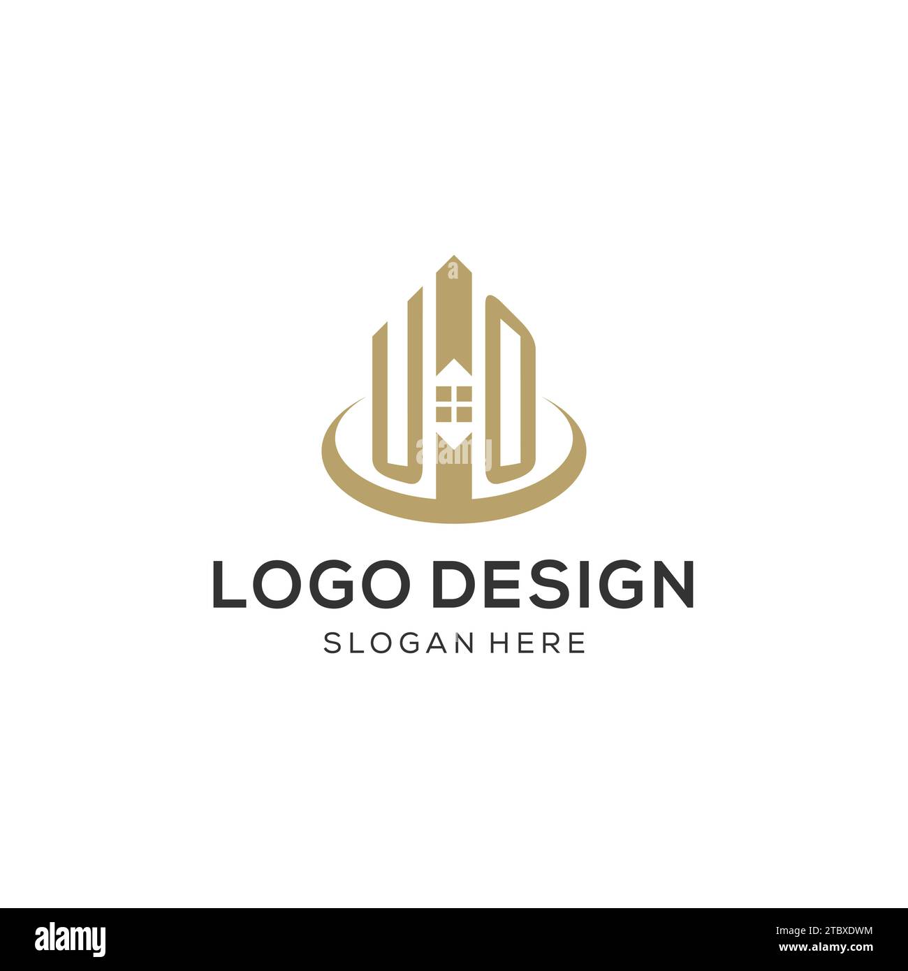 Initial UO logo with creative house icon, modern and professional real