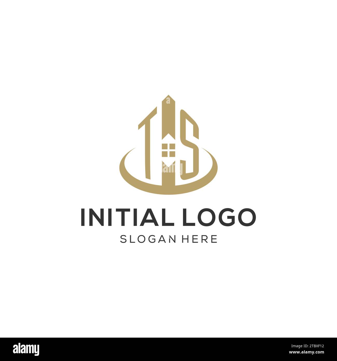 Initial TS logo with creative house icon, modern and professional real estate logo design vector graphic Stock Vector