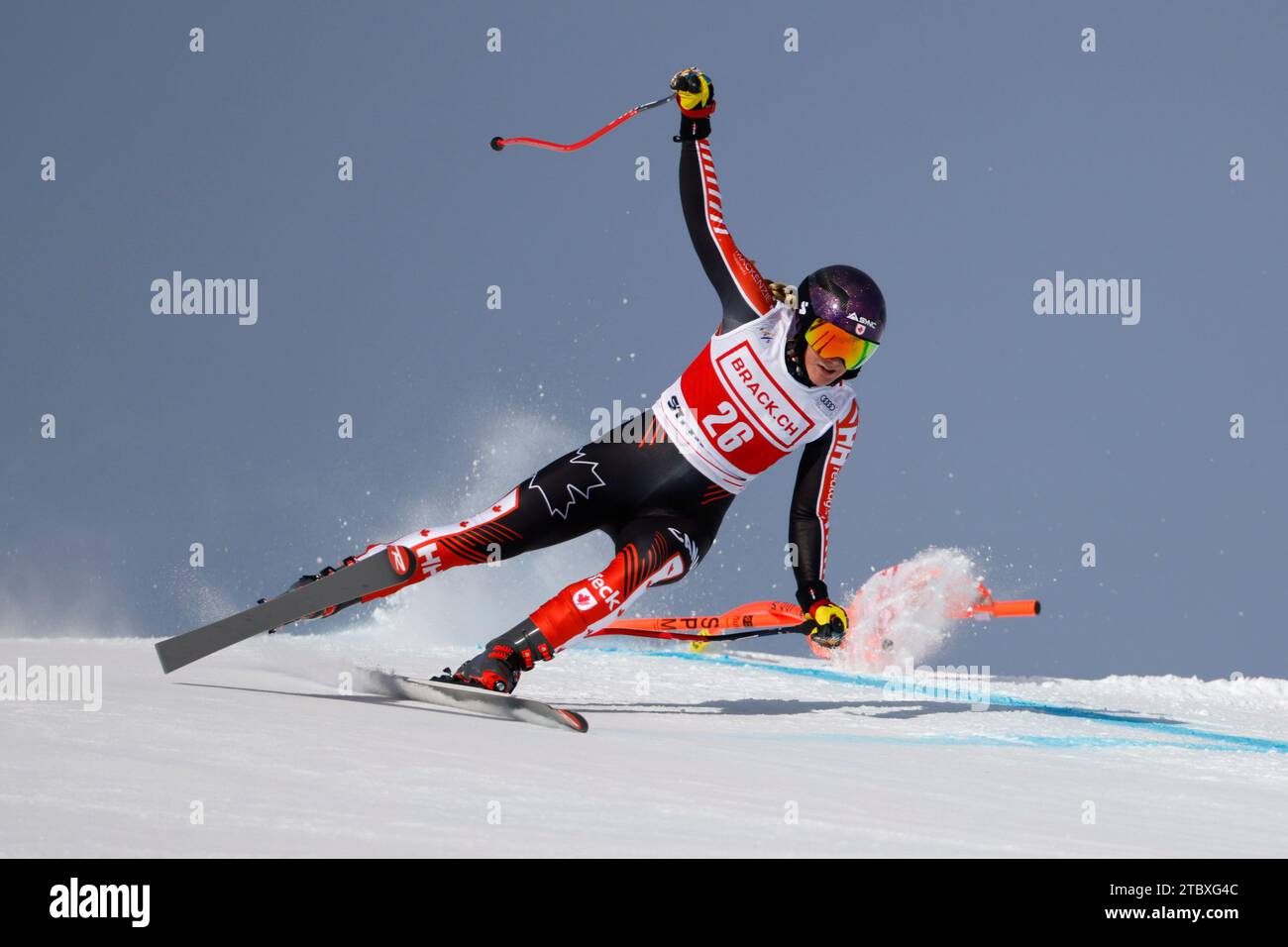 Canada&rsquo;s Stefanie Fleckenstein speeds down the course during an 