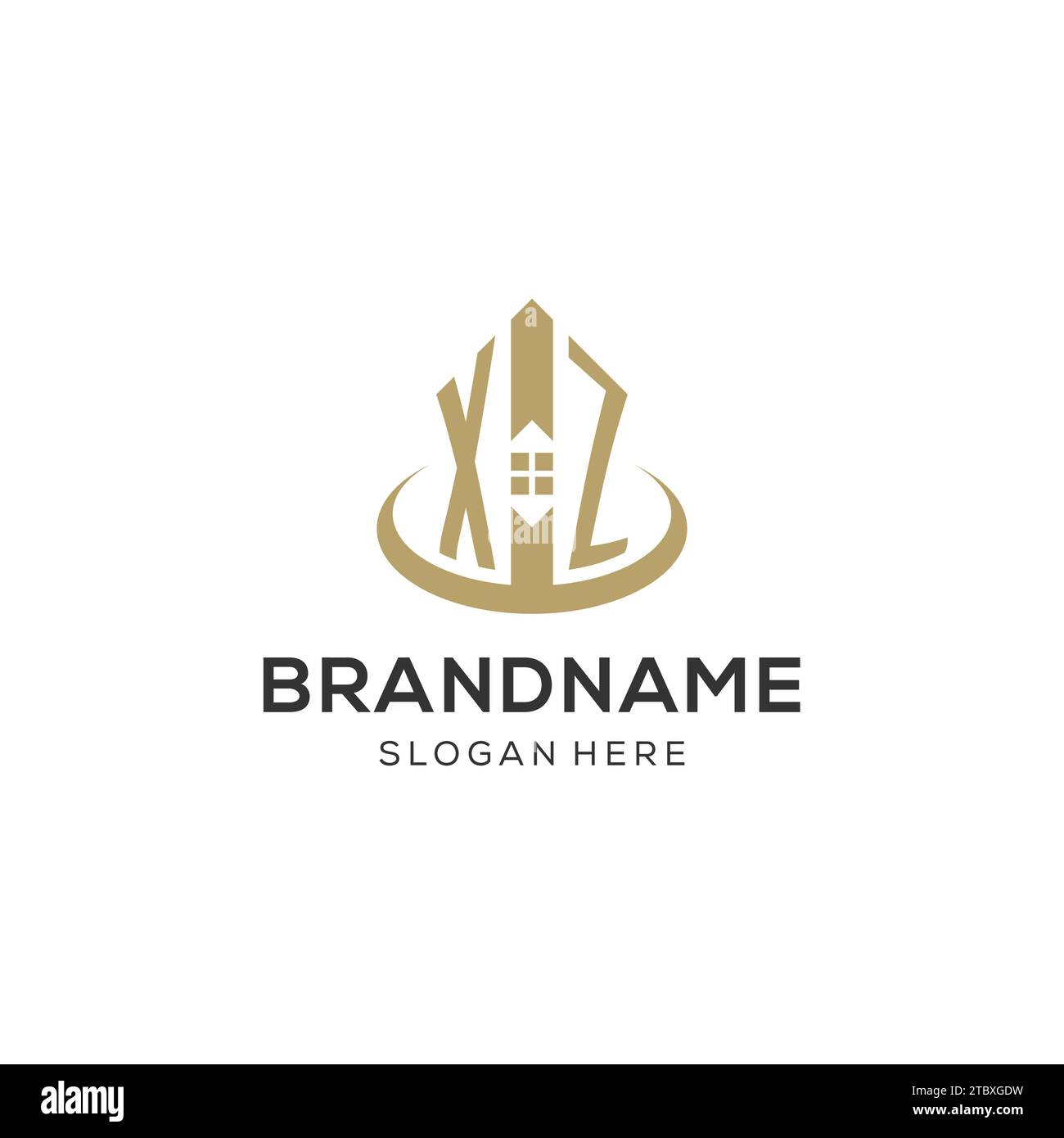 Initial XZ logo with creative house icon, modern and professional real ...