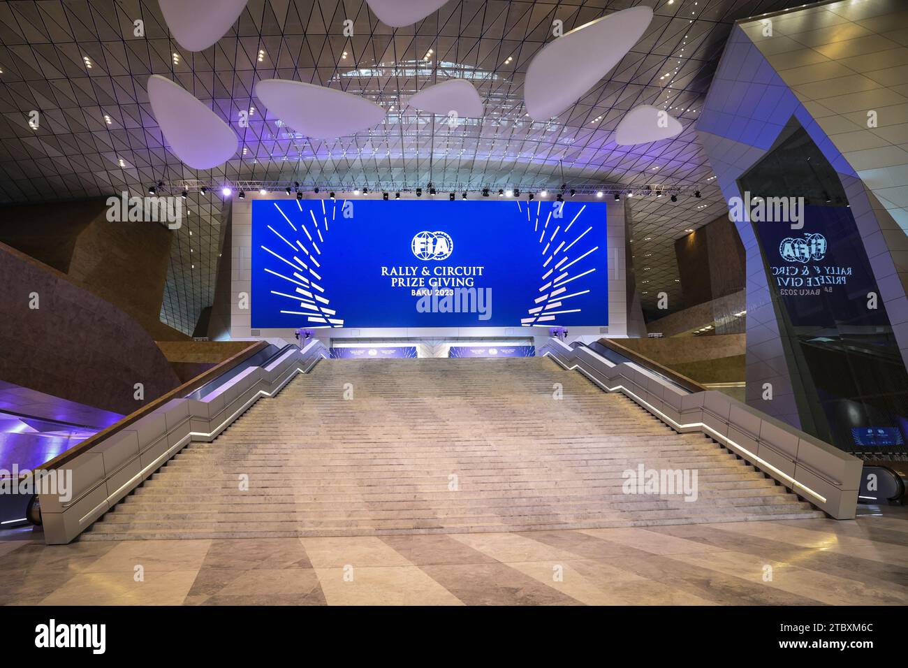 Illustration convention center during the 2023 FIA Rally & Circuit Prize Giving Ceremony in Baky on December 9, 2023 at Baku Convention Center in Baku, Azerbaijan Stock Photo