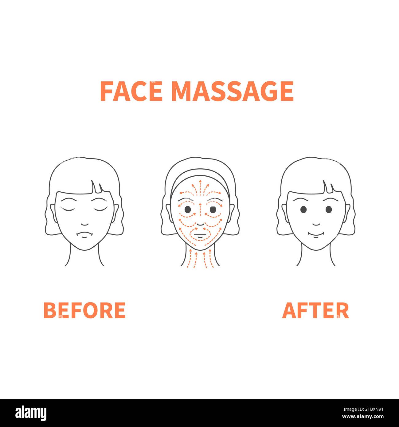 Face massage, conceptual illustration Stock Photo